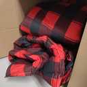 UOZZI BEDDING Duvet Cover Set 3 Pieces Christmas Red and Black Plaid Queen Size - 800 TC with Zipper Closure, 4 Corner Ties - Holiday Design for New Year,Christmas Red and Black Plaid, Queen (1 duvet cover +2 pillow shams)