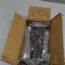 4 Pcs Adjustable Deck Post Anchor Brackets Kit - Fit 1.5x1.5, 2x2, 2x4, 4x4 Posts - Heavy Duty Half Column Black Support Base for Wood Fence Pergola Railing