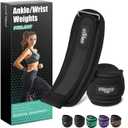 Frelaxy Ankle Wrist Weights for Women Men Kids, Comfy& Adjustable Leg Arm Weights Set for Walking, Gym, Yoga, Pilates, Dance, Cardio & Strength Training 3lbs 1 Pair (Black/White)