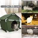 Outdoor Cat House Weatherproof Cat Shelters for Feral Cats Indoor Cat House with Mat and Edging Nails for Outside Provides Cozy Shelter for Stray and Outdoor Cats