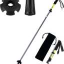 Gifts for Men Christmas Collapsible Trekking Pole, Ultralight 7075 Aluminum Hiking Stick for Women, Men & Seniors, 3-Section Foldable Walking Pole with Tungsten Steel Tip for Travel, Trails & Balance (Green)