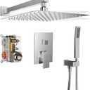 Rainfall Shower System - 8-Inch Rain Shower Head with Handheld, Shower Body Included - Ultimate Shower Experience, Silvery