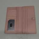 GOIACII Wallets for Women RFID Blocking Ultra Slim Leather Credit Card Holder Clutch (1-Natural-Pink)