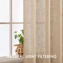 MIULEE Cafe Curtains - 36 Inch Semi Sheer Light Filtering Half Window Curtains, Rod Pocket Tier Curtains 2 Panels W26XL36, Camel Beige