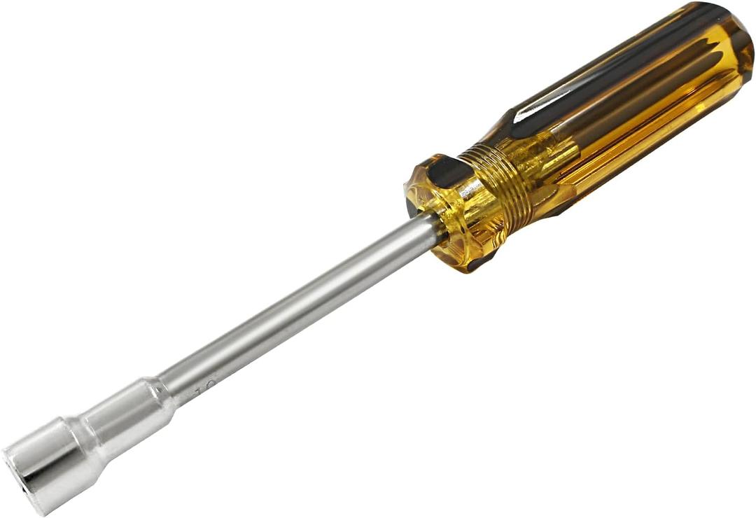 Biaungdo 10mm Socket Wrench Screwdriver, Hex Socket Wrench High-Carbon Steel Hexagon Nut Driver Non-Magnetic Tip Hex Nut Screwdriver Hand Tool for Repairs(Plastic Handle)