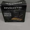 OVENTE Electric Sandwich Maker with Non-Stick Plates, Indicator Lights, Cool Touch Handle, Easy to Clean and Store, Perfect for Cooking Breakfast, Grilled Cheese, Tuna Melts and Snacks, Black GPS401B