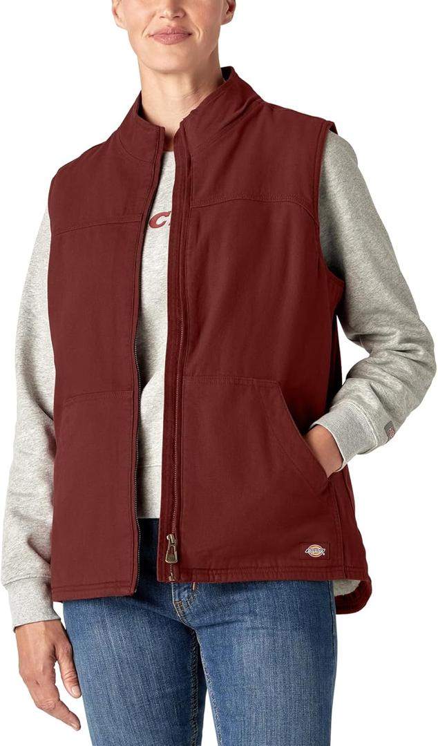Dickies Womens Fleece Lined Duck Canvas Vest (4X-Large Plus, Red) Dickies Womens Fleece Lined Duck Canvas Vest (4X-Large Plus, Red)