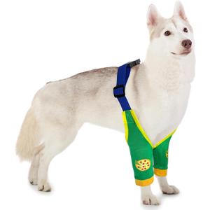 Dog Elbow Protector Sleeve Soft Pet Leg Sleeves with Adjustable Shoulder Strap, Thickened Elbow Pads Pet Leg Brace for Calluses & Wound Care, Anti-Licking Dog Recovery Arm Brace (Green, Large) (L)