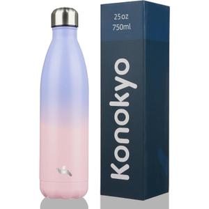 Insulated Water Bottles,25 oz Double Wall Stainless Steel Vacumm Metal Flask for Sports Travel,Pastel Sunset (25 Ounces)