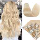 Double Weft 100% Remy Human Hair Clip in Extensions Highlight #24 Natural Blonde Full Head Thick Long Soft Straight 8pcs 18clips 18 inch 140g