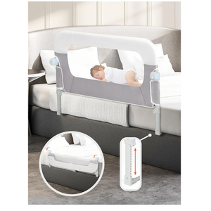 Bed Rail for Toddlers, 47" Toddler Bed Rails with Adjustable Height, Foldable Baby Bed Rail Guard, Bed Rails for Twin, Full, Queen, King Size Bed, Safety Bed Guard Rail for Toddlers