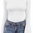 MANGOPOP Long Sleeve Mock Neck Shirts for Women Bell Sleeve Turtle Neck Tops Basic Going Out Tee Blouse L