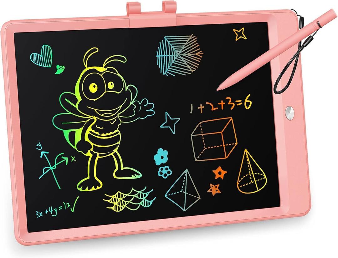 KOKODI LCD Writing Tablet,Gifts for 3 Years Old Boys and Girls,10 Inch Colorful Doodle Board Drawing Tablet, Erasable Reusable Electronic Drawing Pads, Educational and Learning Toy for Kids (Pink)