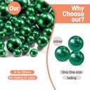 400Pcs Green Vase Filler Pearl Beads for Centerpieces Vases, No Hole Faux Polish Pearls for Floating Candle Home Birthday Wedding Party Table Decor8/14/20mm