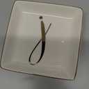 Letter J Ceramic Trinket Tray, Monogram Initials Jewelry Dish (4 x 4 Inches)