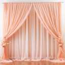 20ft X 10ft Peach Tulle Backdrop Curtain for Parites, Sheer Backdrop Curtains Fabric Drapes for Wedding Ceremony Arch Party Stage Decorations