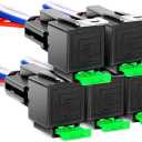 Nilight 50023R 5 Pack 30A Fused Relay Switch Kit 12V 4 Pin SPST Relay Interlocking Harness Socket Holder 30 Amp 12 Volt Automotive Relays with Fuse for Auto Cars Trucks RV