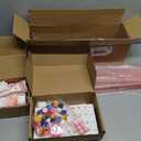 1.2” American Mahjong Set Complete - 168 Pink Floral Melamine Tiles, 4 Upgraded Non-Slip Mahjong Racks with Pushers, Bag, Dice & Chips, Pretty Mah Jongg Gift for Women Mom Birthday Beginners