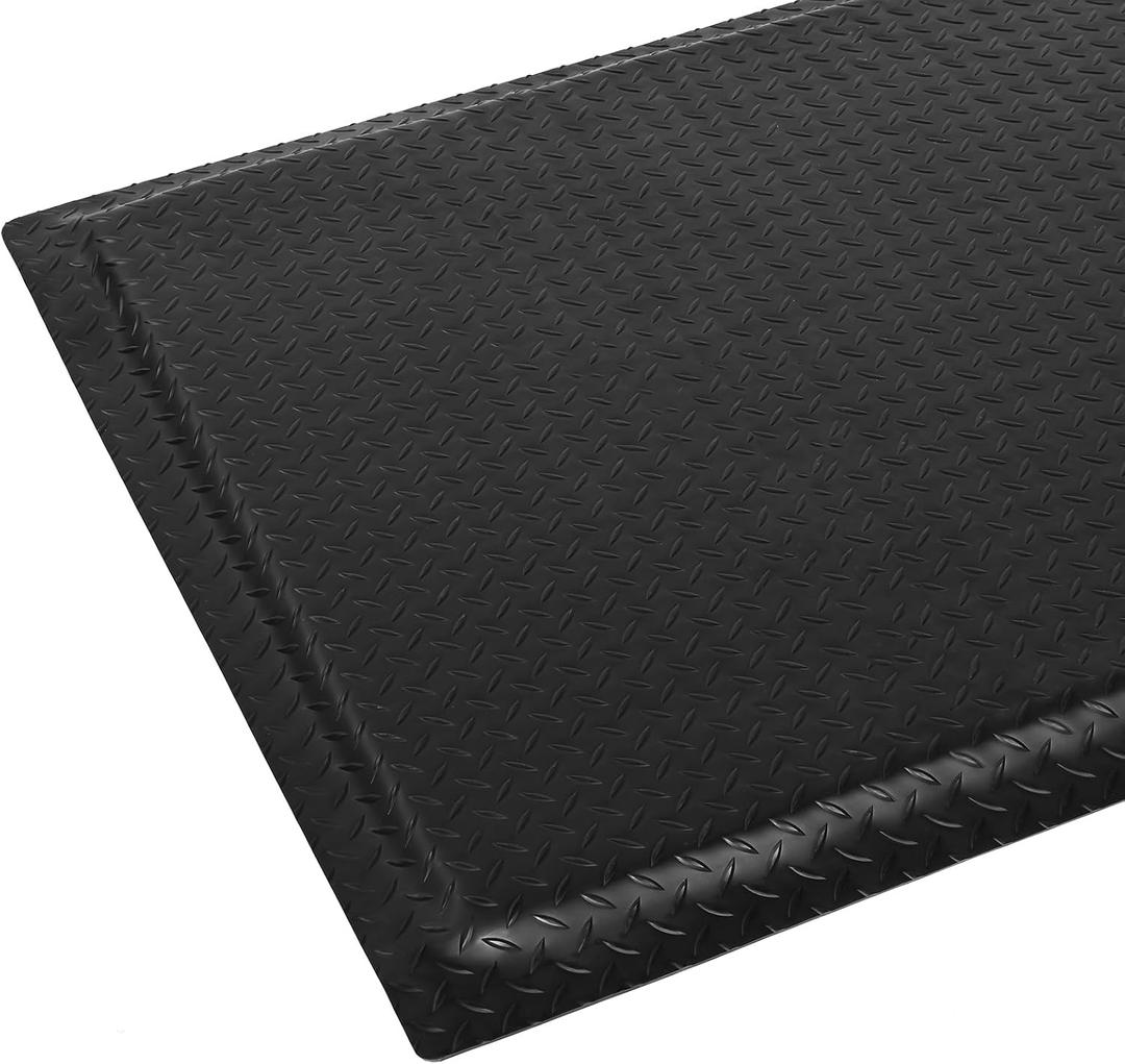 Anti Fatigue Mats Industrial 3' x 6' 15/16" Thick Ergonomic Standing Mat Commercial Heavy Duty Diamond Plate Shop Floor Mats Helps Relieve Back and Leg Soreness