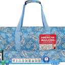American Mahjong Game Set, 166 Quality White Tiles, 4 All-in-One Color Rack/Pushers, Mahjong Tile Set with Light Blue Printed Carrying Bag