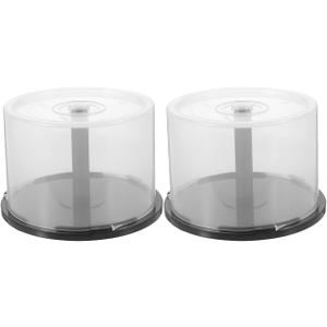 Angoily Cd Storage Bucket Set of 2 Portable Dvd Holder Organizer Clear Plastic Container for Media Protection Compact 5.47X5.47X3.14In Storage Case for Home Car (Assorted Color)