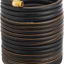 Giraffe Tools Garden Hose 5/8" Custom Length, No Kink, Flexible, Leakproof Water Hose, 600 Burst PSI, 100ft Male Female Fittings,Black Orange