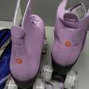 Roller Skates for Women and Men Cowhide High-Top Shoes Classic Double-Row Roller Skate Four-Wheel Roller Skates for Men Girls Unisex (39=US:7, purple flash)