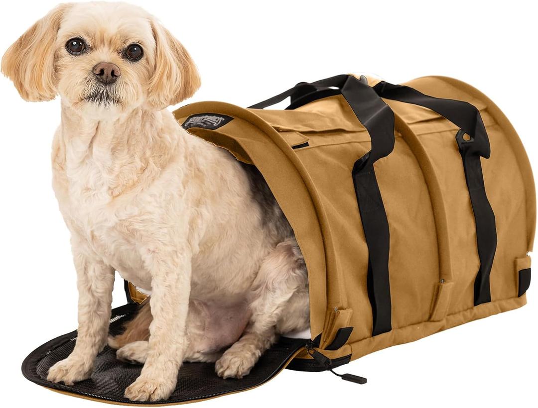 SturdiBag Pro 3.0 Pet Travel Carrier for Cats and Dogs  Soft-Sided with Safety Clips and Seatbelt Straps for Airplane or Car Travel | Large, Earthy Tan