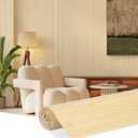 LUCKUP Bamboo Wall Panel for Interior Wall Decor, 48"x96" Renewable Pole Wrap Wainscoting Paneling for Living Room, Bedroom, Kitchen & Office (Natural, 1PC)