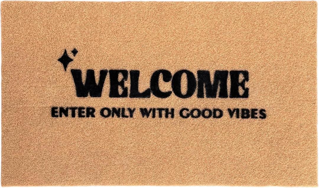 Welcome Mat for Front Door Outdoor Positive Vibes Ecofriendly for Front Door Housewarming Gift Mat Welcome