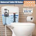 Universal Toilet Flusher Replacement Kit, Water-Saving & Height Adjustable Fill Valve, 2-Inch Flapper, Toilet Handle Lever, Quiet & Anti-Siphon Toilet Repair Kit Inside Tank (Red, 1-Pack), 2.6 x 2.6 x 9 inches