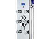 Blue Ocean 52" Aluminum SPA392M Shower Panel Tower System with Rainfall Shower Head and 8 Adjustable Massage Jets