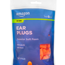 Basic Care Soft Foam Earplugs, 100 Count (1 Pack of 50 Pairs)
