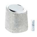 KEYPOWER Bling Rhinestone Small Tabletop Plastic Trash Can Cute Waste Can with Press-Top,Inner Tube and Trash Bags 0.5 Gallon Capacity, Suitable for Home Countertop,Car,Table Desk,Office (White)