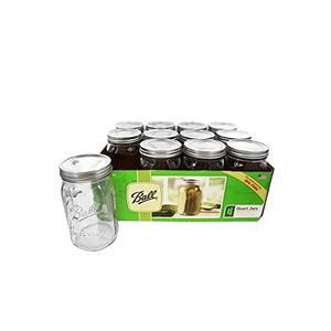 Ball Mason 32 oz Wide Mouth Jars with Lids and Bands, Set of 12 Jars