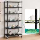 Wire Shelf Rack with 600D Oxford Cover, 30" W x 14" D x 72" H, 6-Tier Heavy Duty Wire Shelving on Wheels, with Waterproof & Dustproof Shelf Cover for Kitchen, Pantry & Laundry Room