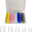 Guitar Fingertip Protectors, 25-Pack Silicone Finger Covers for Guitar/Ukulele/Banjo/Mandolin  Breathable, Flexible, Non-Slip Practice Sleeves, Mixed Colors with Storage Case, Reusable