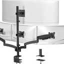 WALI 4 Monitor Mount for 1349 inch Ultrawides on Top Bracket and 27 inch Screens on Lower Brackets, Heavy Duty Gas Spring Arm Extra Tall Quad Monitor Stand, up to 44 lbs (GSDM004SP), Black