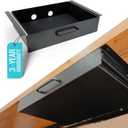 Storage Drawer - Carbon Steel Underdesk Drawer Slide Out, 17.7 x 12 x 4 in, Matte Black - Premium Quality, Ergonomic Organization, Cable Management, Versatile Sizes, Luxe Extras (Large)