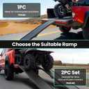 7.5FT Aluminum Truck Ramps, 1500lbs Capacity Folding Loading Ramps, 2 PCS Heavy Duty ATV Ramps for Pickup Trucks, Trailers, Mowers, UTV & Motorcycles, with Load Straps and Carry Handle