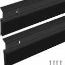 Hushee 2 Pack 36 Inches Door Sweep for Bottom of Door Exterior Interior, Double Rubber Aluminum Alloy, 1 Inch Gap Fill All-Season Energy Saving Commercial Weather Stripping Draft Stopper(Black)
