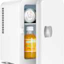 Antarctic Star Compact Refrigerator, Portable Mini Fridge, Skin Care 4L Capacity/6 Cans, for Bedroom, Car, Office & Dorm, Small Cooler for Cosmetics, Beverage and Food, White