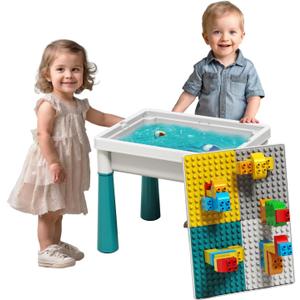 Small Activity Table for Toddlers 1-3, Kids Sensory Table for Playing Building Blocks, Marble Run Toy, Sand & Water, Color Dough, Art & Craft, Drawing & Learning (Small)