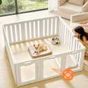 Acrylic Indoor Dog Playpen with Double Room, 24" H 12 Panels Puppy Playpen