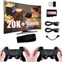 128GB 2025 Retro Gaming Console Retro Plug and Play for 90s Old Arcade Classic Video Games tv Stick Over 20000 2.4g Wireless Controller Gamepad x2