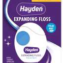 Hayden Expanding Dental Floss. Expands To Clean Between Tight Teeth. 6 Pack Value. Fresh Feeling Polar Mint Woven Floss. Anti Tartar Actives for Gentle Care. 180 Yards. Expandable Clean. PFA Free.
