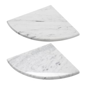 Adolif Marble Corner Shower Shelf, 9 Inch Carrara White Marble Corner Shelf for Bathroom Shower Decor, Wall Mounted, Polished, 2 Pcs