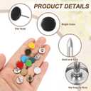 uxcell 100Pcs Upholstery Tacks, 11mmx15mm Flat Head Thumb Tack, Black