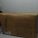 Heavy Duty Bedside Commode Chair, High Backrest PU Leather Armchair with Extra Soft Padded Cushion, Elderly Safety Toilet Seat for Living Room Bedroom, Supports up to 350lbs (Black)