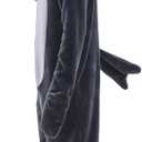 Unisex Adult Onesie Pajamas Animal One Piece Snug Fit Halloween Costume Sleepwear Homewear (Small, Grey Shark)